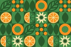 Abstract geometric fruit pattern. Shapes of natural organic flower plants, eco-agriculture citrus. minimal illustration vector