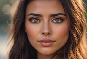 A Portrait Of Breathtakingly Gorgeous, Exotic, Beautiful Woman. photo