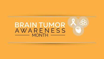 Brain Tumor Awareness Month observed every year in May. Template for background, banner, card, poster with text inscription. vector