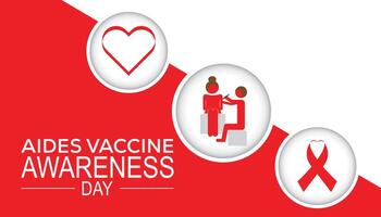 Aides Vaccine Awareness Day observed every year in May 18. Template for background, banner, card, poster with text inscription. vector