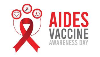 Aides Vaccine Awareness Day observed every year in May 18. Template for background, banner, card, poster with text inscription. vector