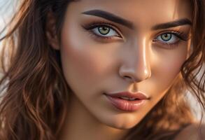 A Portrait Of Breathtakingly Gorgeous, Exotic, Beautiful Woman. photo