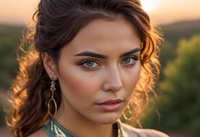 A Portrait Of Breathtakingly Gorgeous, Exotic, Beautiful Woman. photo