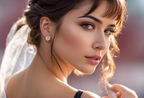 A Portrait Of Breathtakingly Gorgeous, Exotic, Beautiful Woman. photo