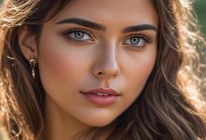 A Portrait Of Breathtakingly Gorgeous, Exotic, Beautiful Woman. photo