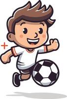 Soccer Player Cartoon Mascot Character Illustration Isolated vector