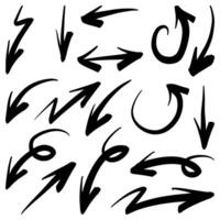 Set of Hand drawn arrows doodle on white background. design element illustration. vector