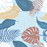 1Abstract Floral seamless pattern with leaves. tropical background vector