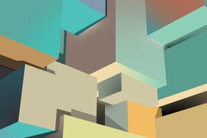 3D geometric cube background. vector