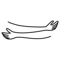 Doodle sketch style of hug gesture illustration for concept design. vector