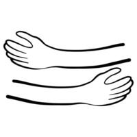 Doodle sketch style of hug gesture illustration for concept design. vector