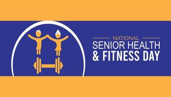 illustration on the theme of National Senior Health and fitness day observed each year on last Wednesday in May. vector