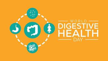 World Digestive Health Day observed every year in May 29. Template for background, banner, card, poster with text inscription. vector