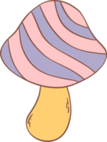 Groovy retro summer mushroom png