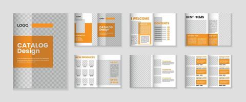 Catalog design or 12 pages product catalogue template design vector