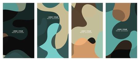 Abstract wavy set background. Design with winter color. vector