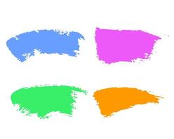 Mascara smears color texture set. scribble brush strokes isolated on white. Grunge dirty brush strokes vector