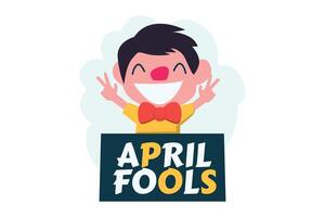 April Fools Flat Illustration Design vector