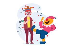 April Fools Flat Illustration Design vector
