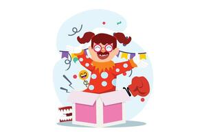 April Fools Flat Illustration Design vector