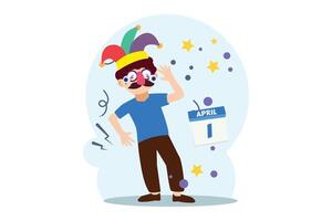 April Fools Flat Illustration Design vector
