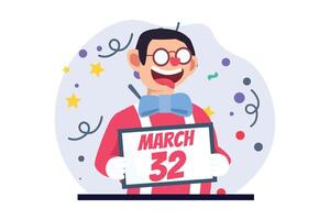 April Fools Flat Illustration Design vector