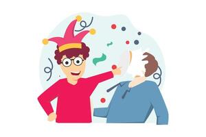 April Fools Flat Illustration Design vector