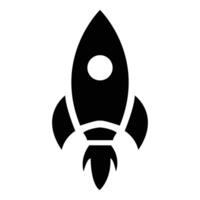 Rocket icon. Black Rocket isolated on white background. Rocket launcher icon. illustration. EPS 10 vector