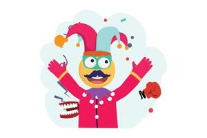 April Fools Flat Illustration Design vector