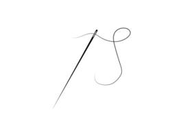 Needle icon. Needle and thread silhouette icon, logo design. Needle isolated on white background. illustration. EPS 10 vector