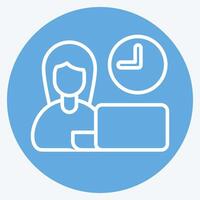 Icon Time Management. related to Remote Working symbol. blue eyes style. simple design illustration vector