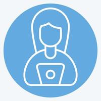 Icon Work from Remote Working. related to Remote Working symbol. blue eyes style. simple design illustration vector