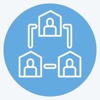 Icon Team Collaboration. related to Remote Working symbol. blue eyes style. simple design illustration vector