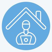 Icon Stay at Remote Working. related to Remote Working symbol. blue eyes style. simple design illustration vector