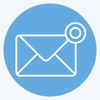 Icon Notification. related to Remote Working symbol. blue eyes style. simple design illustration vector