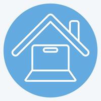 Icon Online Works. related to Remote Working symbol. blue eyes style. simple design illustration vector