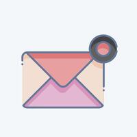 Icon Notification. related to Remote Working symbol. doodle style. simple design illustration vector