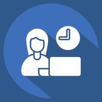 Icon Time Management. related to Remote Working symbol. long shadow style. simple design illustration vector