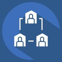 Icon Team Collaboration. related to Remote Working symbol. long shadow style. simple design illustration vector