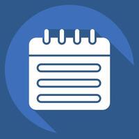 Icon Schedulling. related to Remote Working symbol. long shadow style. simple design illustration vector