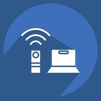 Icon Remote Working Office 2. related to Remote Working symbol. long shadow style. simple design illustration vector