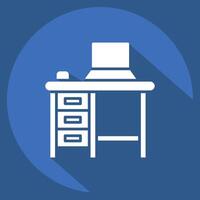 Icon Workplace. related to Remote Working symbol. long shadow style. simple design illustration vector