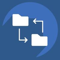 Icon File Sharing. related to Remote Working symbol. long shadow style. simple design illustration vector