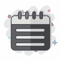 Icon Schedulling. related to Remote Working symbol. comic style. simple design illustration vector