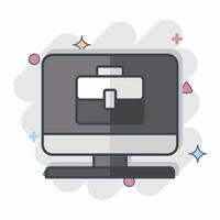 Icon Remote Worker. related to Remote Working symbol. comic style. simple design illustration vector