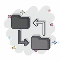 Icon File Sharing. related to Remote Working symbol. comic style. simple design illustration vector