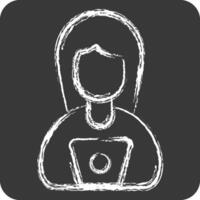 Icon Work from Remote Working. related to Remote Working symbol. chalk Style. simple design illustration vector