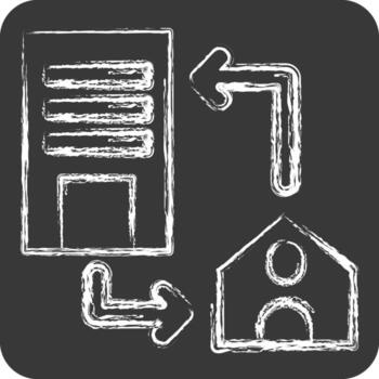 Icon Connection Office. related to Remote Working symbol. chalk Style. simple design illustration vector