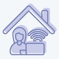 Icon Work From Remote Working 2. related to Remote Working symbol. two tone style. simple design illustration vector