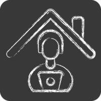 Icon Distance Learning. related to Remote Working symbol. chalk Style. simple design illustration vector